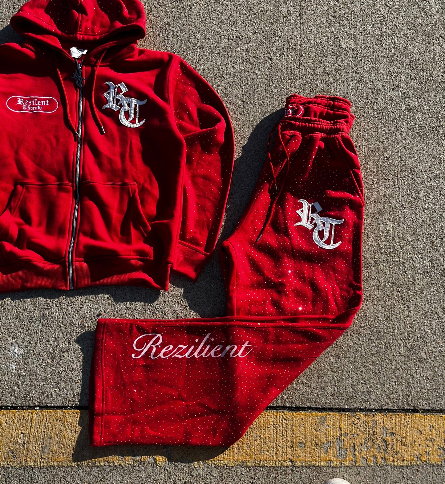 Rezilient Rhinestone Adjustable Band Sweats