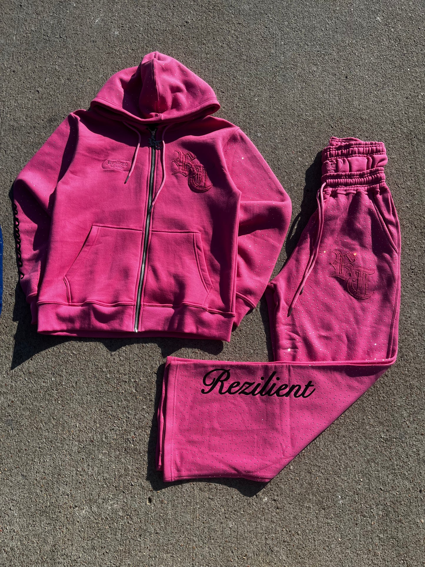 Rezilient Rhinestone Adjustable Band Sweats